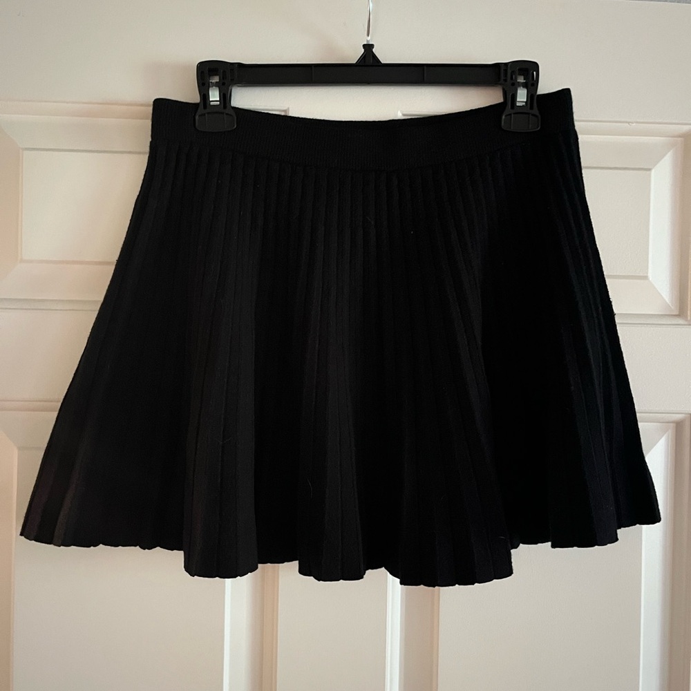 Blue Blush Black Mini Skater Skirt